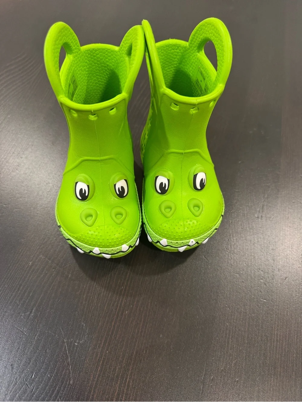 CROCS Green Croc-Theme Toddler Rain Boots